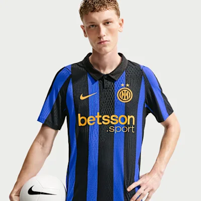 Inter Milan 2026/27 Maç İç Saha Nike Aero-FIT Orijinal Erkek Futbol Forması - Lyon Blue/Siyah/University Gold - Size XS