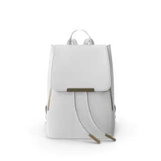 White Faux Leather Backpack